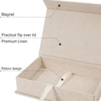 Sprsthai 5x7 Archival Photo Storage Box with Lid – Stackable Memory Keepsake Organizer for Photos, Certificates, Jewelry & Scrapbooking Supplies Beige