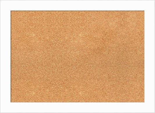 Amanti Art Natural Cork Board for Wall, 21x29 Vision Board with White Frame, Medium Corkboard Office Decor for Home Organization, Casual Corkboard Pinboard to Display Items for Home Organization in