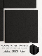 Bumusty Large Cork Board 47"x35" Alternative - 12 Pack Felt Wall Tiles with 70 Safe Removable Adhesive Tabs, 30 Pushpins, Cork Boards for Walls Pin Board Bulletin Board Office Decor (Black)