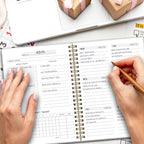 Undated Weekly Planner- Weekly Goals Notebook, A5 To Do List Planner, Habit Tracker Journal with Spiral Binding（Flower-2）