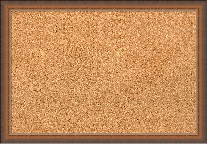 Amanti Art Natural Cork Board for Wall, 18x26 Vision Board with Bronze Frame, Medium Corkboard Office Decor for Home Organization, Modern Corkboard Pinboard to Display Items for Home Organization in