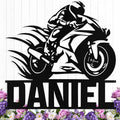 Custom Motorcycle Metal Signs Personalized Dirt Biker Name Sign Custom Garage Decor Motorbikes Wall Art Decor Motorcycle Sign Men Room Decorate Gifts for Men Husband Rider