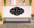 Personalized Name Metal Pool Sign,Patio Signs for Outside, Custom Pool Bar Sign, Backyard Oasis Sign,Patio Decor Outdoor,Pool Tropical Coastal Decor,Pool Decorations Outdoor