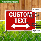 Custom Arrow,Custom Directional Sign, Two way Arrow,7x10 Inches, Rust Free .040 Aluminum, Fade Resistant, Made in USA by My Sign Center