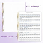 Fitness Journal Workout Planner for Women & Men, A4 (8.5" x 11") Workout Journal Log Book Planner Gift for Track Gym Essentials, Home Workouts, Track Progress, Achieve Wellness Goals, Purple