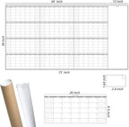 Large Reusable Dry Erase Yearly Wall Calendar - Jumbo Premium Laminated 12 month Task Organizer - 38"x72" Undated Annual Planner for Home, Office, School Projects