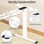 BIZUM Standing Desk Frame Dual Motor, Standing Desk Legs Up to 47.2", Computer Memory Desk Adjustable Table Legs with USB Ports for Home and Office, White Frame Only