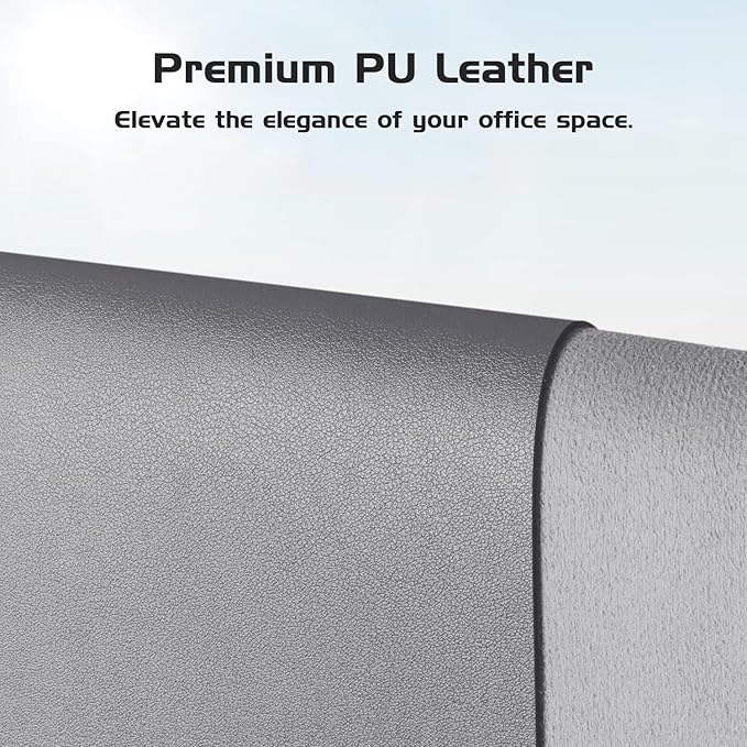 Aothia Leather Desk Pad Protector, Office Desk Mat, Large Mouse Pad, Laptop Desk Pad, Non-Slip PU Leather Desk Blotter, Waterproof Desk Writing Pad for Office and Home (Light Grey, 47" x 24")