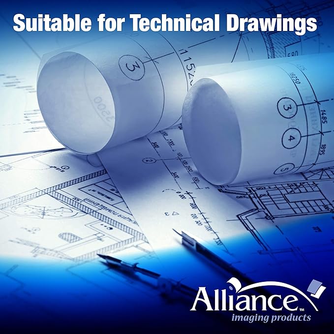 Alliance Wide Format Paper Rolls Bond Engineering (20lb | 90 Rolls, 12 In x 500 Ft | 3" Core)