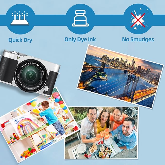 Uinkit 100 sheets Photo Paper Glossy Double Sided 8.5x11 Inkjet 37lb 140gsm Dye ink Thin Photo Picture Flyer Calendar Magazine CD Cover letter