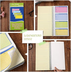 Sinmoe 6 Pcs Spiral Bound Phone Message Book with Carbon Copy 5-1/2" x 11" 2 Part Colorful Carbonless Telephone Message Pads Duplicate Spiral Phone Call Log Book for Business Office