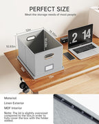 2 Pack File Storage Organizer, Filing Box, Portable File Box with Lid, Fit for Letter/Legal File Folder Storage, Document Organizer, Gray-White