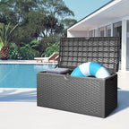 PATIOEASY 80GAL Deck Box - Black,utdoor Cushions, Throw Pillows,Waterproof Patio Storage Box Covers