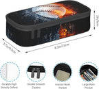 YIJIUWKIS Sports-Themed Baseball Pencil Case for Kids Boys Girls, Big Capacity Black Pencil Pouch, Portable Pencil Box Stationery Storage Desk Pen Bag for School Office