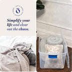 HOMZ 2-Pack Latching Lid, Large Clear Plastic Storage Bins with Lids, 66 Quart, Blue Latch - Stackable Container Boxes for Home, Bathroom, and Office Organization