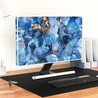 Baocicco Navy Blue Gold Marble Waterproof TV Dust Cover 55 Inch Creative Texture Grain Television Screen Cover Abstract TV Display Protectors Protective LED LCD OLED TVs Dust-Proof