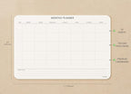Undated Monthly Planner Notepad,Desk Calendar for Organizing&Scheduling Tasks-Productivity Tracker,Goals,Notes&To-Do Lists–A4 Size (8,3"X11,7")Premium Thick Paper with Cardboard Back Support 50 Sheets