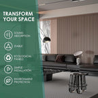 VallisCo 4-Piece Wood Slat Acoustic Panels for Stylish Interior Decor & Noise Reduction - 94.5" x 7.87" 3D Solid Wood Wall Panels for Ceiling and Wall, Covers 20.66 Sq Ft, Light Brown