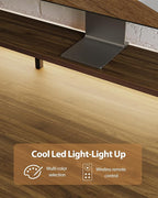 Electric Height Adjustable Standing Desk with Power Outlet and LED Light Strip, Sit to Stand, Ergonomic 48x24" Rising Desk with Memory Presets, Home Office Workstation, Computer Gaming Table, Walnut