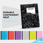 Emraw Composition Notebooks (48 Pack) Wide Ruled Paper Bulk, Hard Cover Composition Notebook, Lined Composition Books, 200 Pages (100 Sheets), Wide Ruled Notebook, (Black Marble)