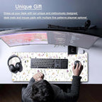 White Floral Desk Mat Cute Flowers Desk Pad Aesthetic Sage Mouse Pad XL Large Mousepad Desk Matt for Desktop, Laptop Pad Mat Keyboard and Mouse Mat for Women Office Decor Accessories 31.5x11.8 in