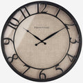 Presentime & Co 21" Farmhouse Series Wall Clock, Cottage Style, Faux Burlap, Oil Rubbed Antique Bronze Finish. Wall Décor for Living Room, Dining Room, and entryway.