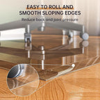 [Tempered Glass] 55“ x 46” Beveled Edge Glass Chair Mat with Polished Edge Clear Office Chair Mat, Glides Smoothly, Suitable for Carpet or Hardwood Floors