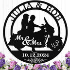 Custom Motorcycle Couple Metal Signs Personalized Couple Name Sign Motorbikes Wall Art Decor Motorcycle Sign Anniversary Day Gift Wedding Valentine's Day Gift for Couple