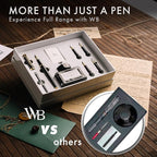 Wordsworth & Black Fountain Pen Gift Set, Includes Bottle, 6 Cartridges, Refill Converter, 4 Replacement Nibs, Premium Package, Journaling, Calligraphy, Smooth Writing Pens [Black Gold]