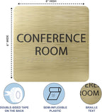 ADA CENTRAL SIGNS - 6" X6" Conference Room Sign- ADA Compliant Tactile Graphics Grade 2 Braille Text Acrylic Wall Signs - Authorized Personnel Only, Meeting Privacy Door Sign for Schools, and Offices