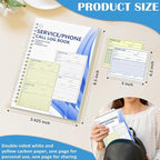 100 Sets Service Call Log Book 5 5/8 x 8 1/2" 2 Part Carbonless 2 Message Sets per Page Phone Call Log Book Phone Message Book Invoice Receipt Book for Repair Service (1)