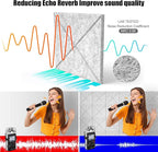 Sonicism 12 Pack X-Lined Acoustic Panels with Self-Adhesive, 12"X 12"X 0.4" Sound Proof Foam Panels, Decorative Soundproof Wall Panels, Sound Absorbing Tile for Home & Offices, Silver Gray