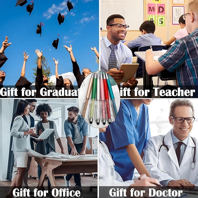 Yucold Customized Pens with Name/Logo - Touch Screen Stylus Ballpoint Pen, Perfect for Weddings, Business & Personalized Gifts (Multicolor,500)