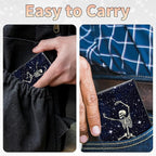 BWEGRHE Slim Credit Card Holder, Dance Skull Skeleton RFID Blocking Metal Wallet for Men & Women, Aluminum Minimalist Hard Case Pocket-Sized Business Cards Organizer (Fits Up to 10 Cards)