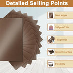 Silunkia 100 Sheets Coffee Shimmer Cardstock 8.5 x 11 Greeting Cards, 200gsm/75lb Thick Glossy Brown Card Stock for Birthday Decorations, Thank You Cards, Wedding, Scrapbooking, Party Invitations