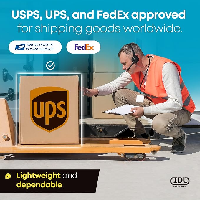 Medium Shipping & Moving Boxes 16 x 10 x 10 inches (5-Pack) - Extra Strength 200 lb vs Regular - Corrugated Packing Boxes for Moving - Cardboard Moving Box - Packaging Box by IDL Packaging