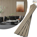 VallisCo 4-Piece Wood Slat Acoustic Panels for Stylish Interior Decor & Noise Reduction - 94.5" x 7.87" 3D Solid Wood Wall Panels for Ceiling and Wall, Covers 20.66 Sq Ft, White Oak