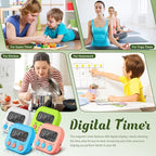 Xuhal 28 Pcs Digital Timers for Teachers Classroom Kitchen Countdown Timers for Cooking Magnetic Stopwatch 4 Colors for Kitchen Cooking Study Work Baking Sports