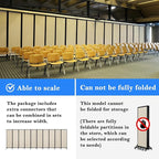 Upgrade Version Room Partition and Divider, Freestanding Rolling Dividers with Wheels,Office Privacy Screen Divider Wall,Classroom Felt Dividers,12'2"L* 6'7"H,6 Panel，Beige