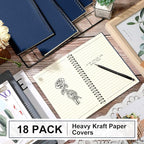 Yahenda 18 Pcs Spiral Notebook Bulk A5 Journal Lined 8.3'' x 5.5'' Writing Composition Paper Small Notepad Subject Notebook for Students Office Business Back to School Supplies (Deep Blue)