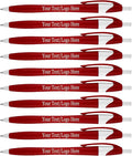 SyPen Personalized Pens With your Custom Logo or Text-1000 Pack Bulk-for Businesses, Parties, and Events, Custom Printed Slim Ballpoint Click Pens, Red Barrel Color, Black Ink
