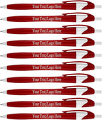 SyPen Personalized Pens With your Custom Logo or Text-1000 Pack Bulk-for Businesses, Parties, and Events, Custom Printed Slim Ballpoint Click Pens, Red Barrel Color, Black Ink
