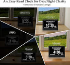 7'' Dementia Clock For Seniors, Large Display Digital Clock With Date, Time, Day Of Week for Elderly, Memory Loss, Alzheimer, 1024*600P HD, 10 Reminders & 6 Alarms, Auto Dimming & DST, Remote Control