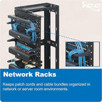 ICC 1.25” Plastic Cable Management Ring, Vertical, Rack or Wall Mount, Pack of 1 – Cable Organizer for Structured Wiring and Data Center Racks