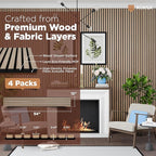 Avana Acoustic Wood Wall Panels – 94.4 X 12.6 Inch White Oak Acoustic Panels 4 PCs – Wall Panels For Interior Wall Decor For Homes, Offices, Studios – Sturdy And Durable Wood Panels For Wall