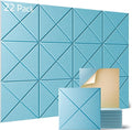 Sonicism 22 Pack X-Lined Acoustic Panels with Self-Adhesive, 12"X 12"X 0.4" Sound Proof Foam Panels, Decorative Soundproof Wall Panels, Sound Absorbing Tile for Home & Offices, Light Blue