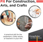 GRAPHITE Hard Lead Carpenter Pencils Bulk - (1) Pack of 12 Pieces Lumber Wooden Pencil #2 (HB) - Red