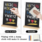 BOUBONI 1 Pack Small Chalkboard Signs with Wood Stand 6 x 8 inch Tabletop Chalkboard Sign Double-Sided Message Menu Boards for Kitchen Wedding Bar and Restaurant