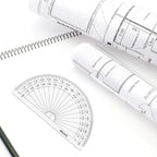 EBOOT 50 Pcs Math Protractors Plastic Protractor 180 Degrees, 4 Inches(Clear)