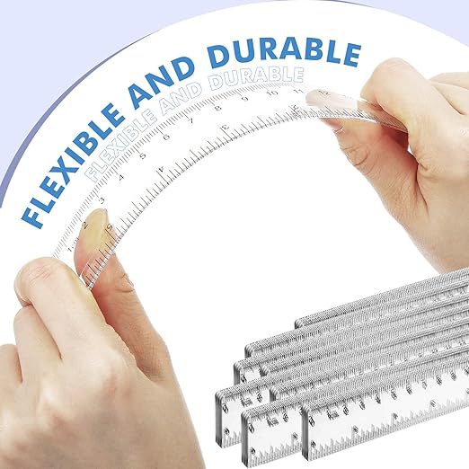 Zonon 500 Pcs 6 Inch Rulers Bulk Clear Plastic Flexible Straight Rulers with Inches and Centimeters First Day of School Gift for Students Back to School Office Supplies